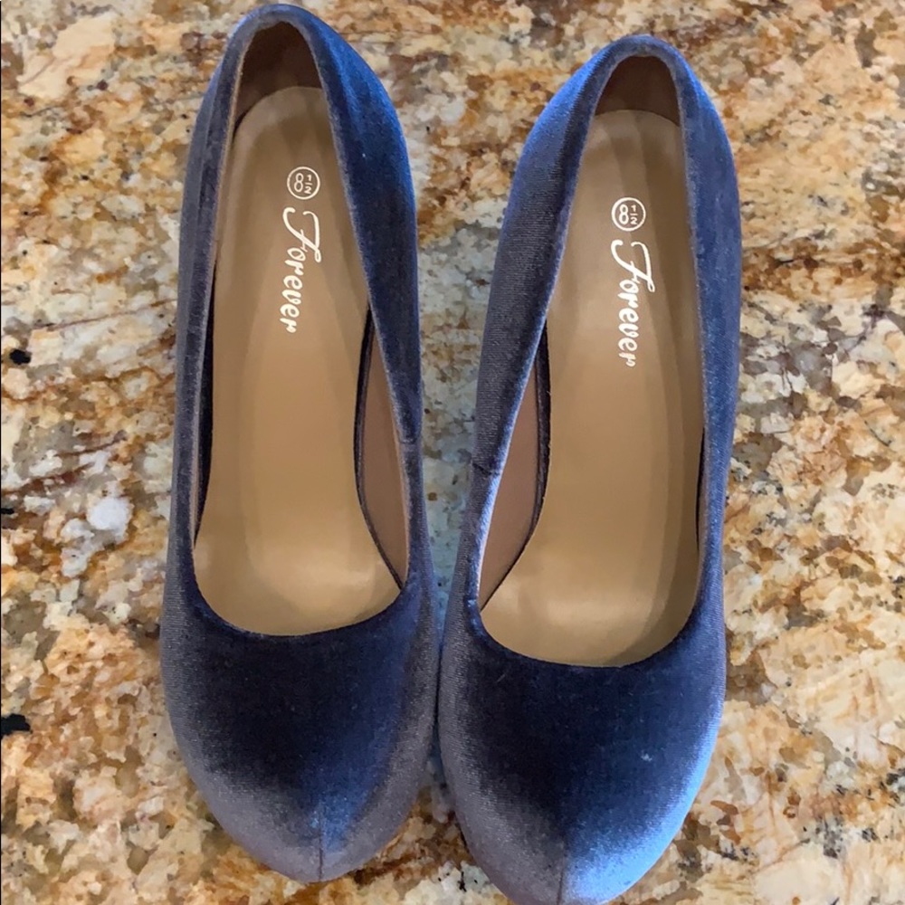 Forever Plush Gray hidden Platform heels